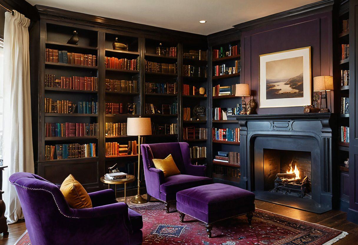 A sophisticated library nook, adorned with plush velvet armchairs and dim ambient lighting, showcasing an open laptop displaying an adult video interface. Subtle hints of mature themes represented through elegant book spines and tasteful art pieces on the walls. Soft shadows and warm tones invite curiosity and exploration. super-realistic. rich textures. warm colors.